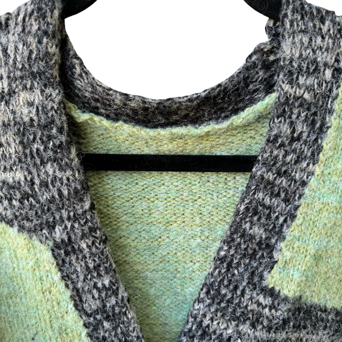 Cider Indie Colorblock Oversized Wool Blend Knit Boho Cardigan Sweater Green M