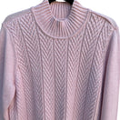 Switch Croft &amp; Barrow Vintage Womens Pink Chevron Cable Knit Mock Neck Sweater XXL 2 image