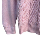 Switch Croft &amp; Barrow Vintage Womens Pink Chevron Cable Knit Mock Neck Sweater XXL 3 image