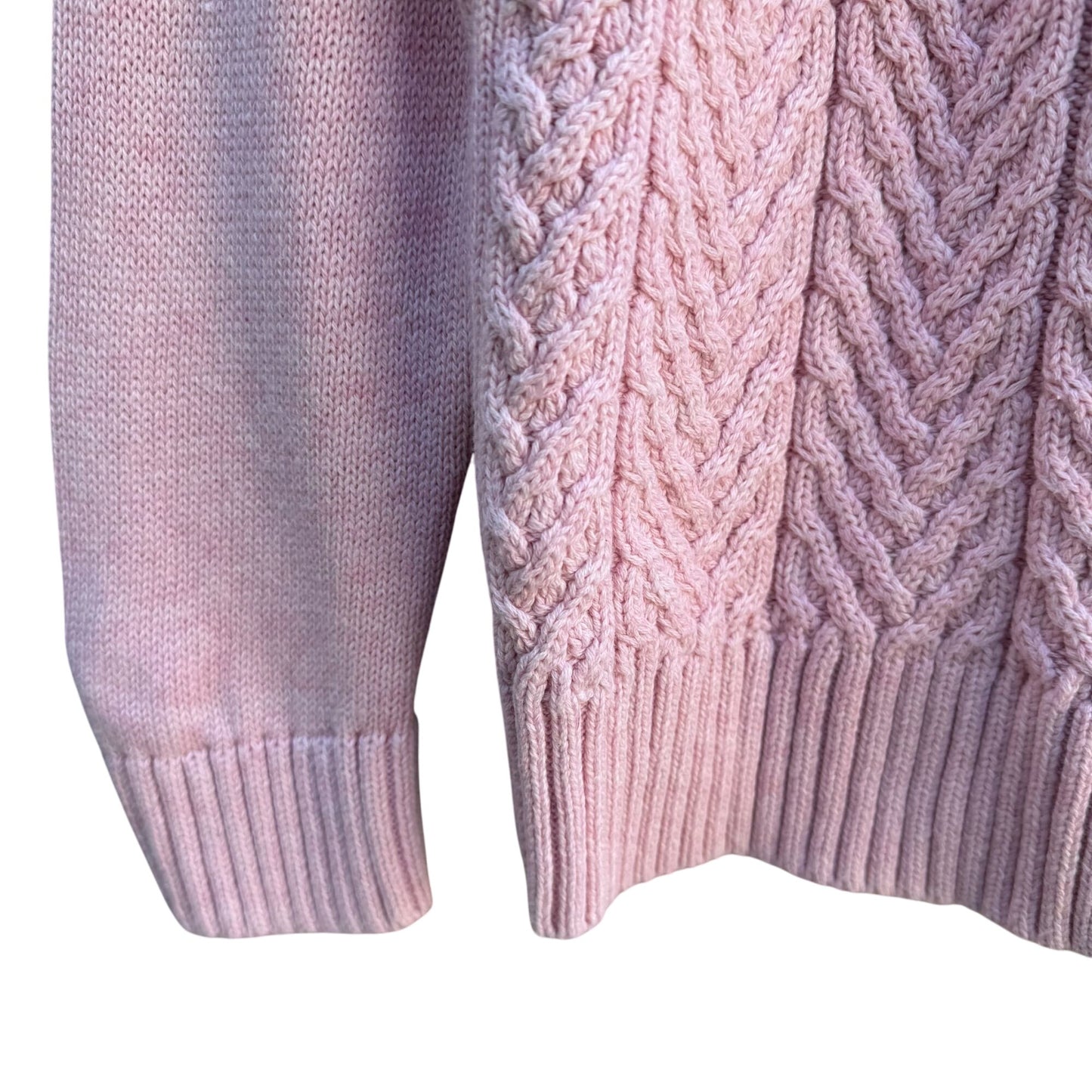 Croft & Barrow Vintage Womens Pink Chevron Cable Knit Mock Neck Sweater XXL