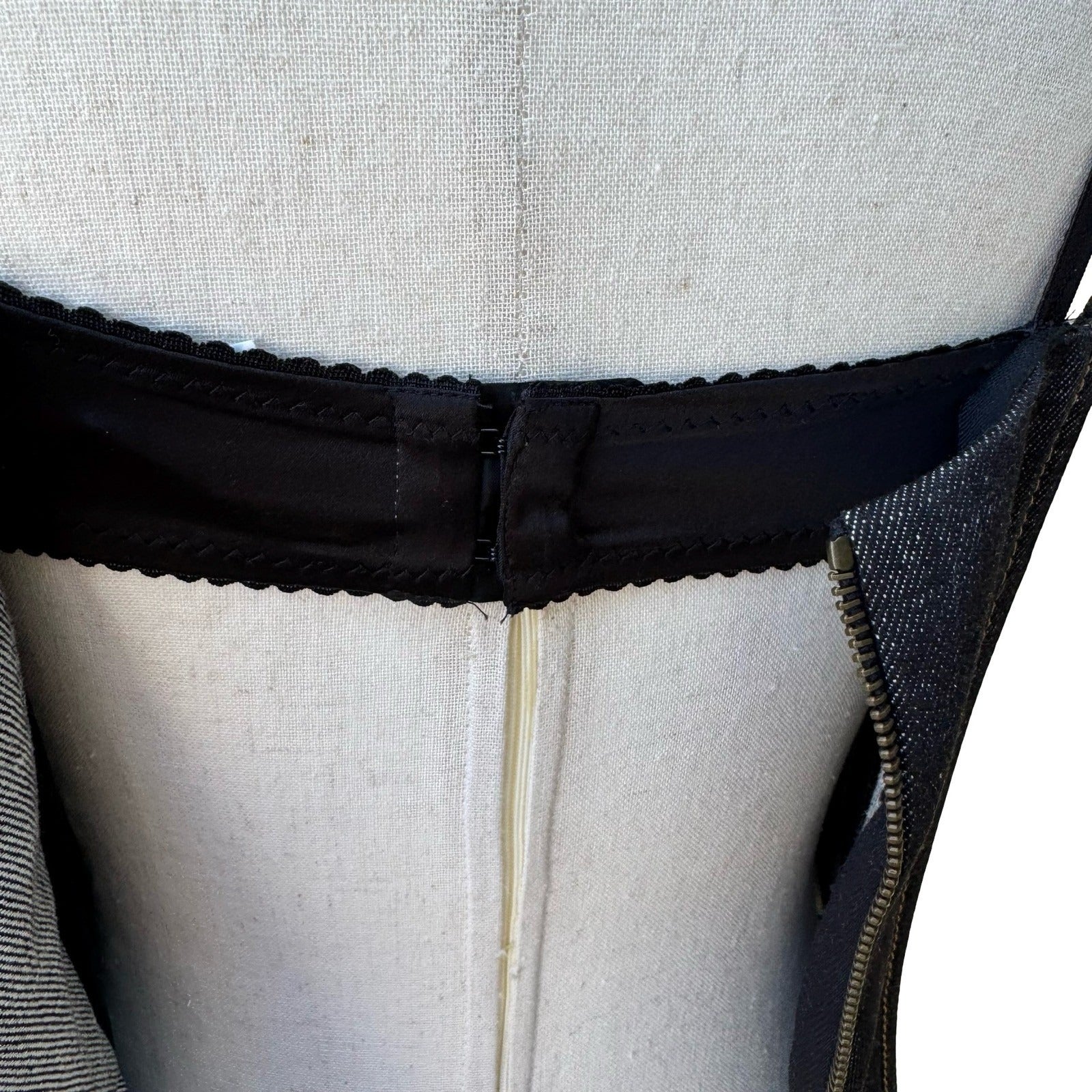 Dolce & Gabbana Y2K Designern Luxury Denim Lace Up Corset Bustier Top Italy 40