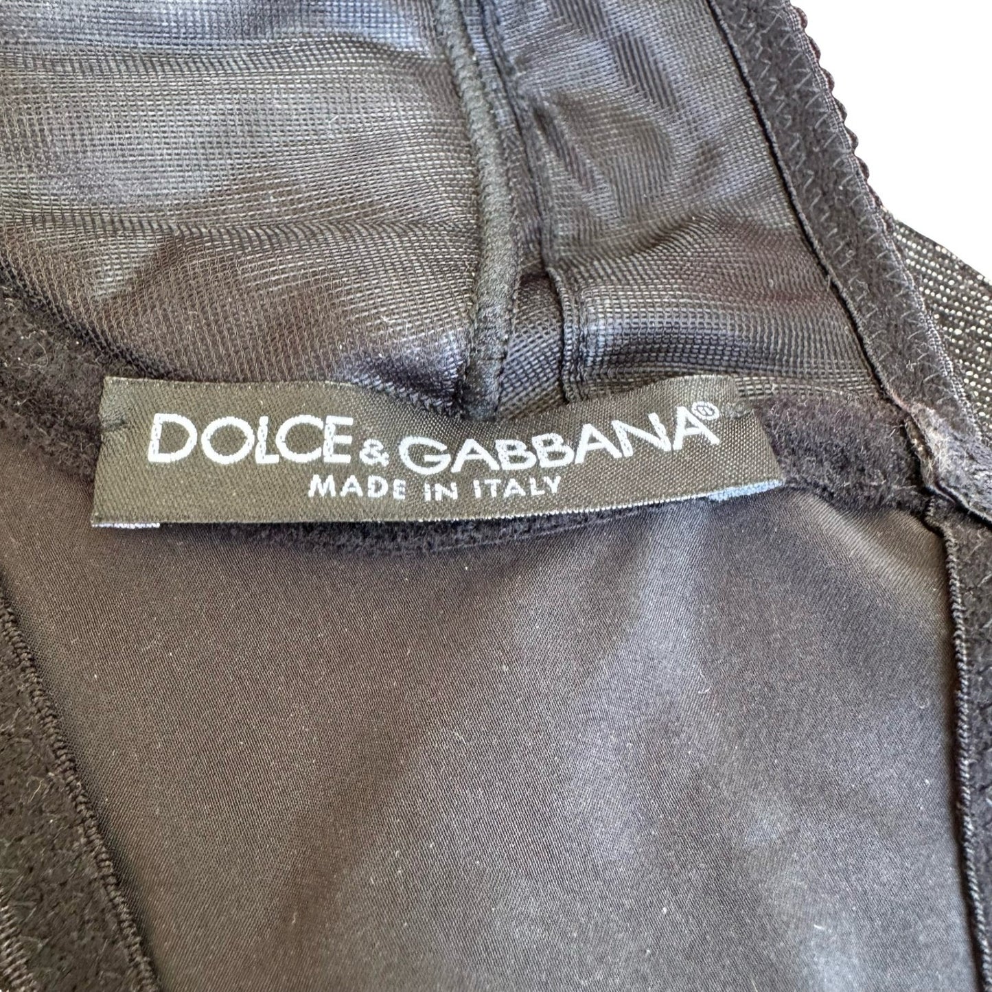 Dolce & Gabbana Y2K Designern Luxury Denim Lace Up Corset Bustier Top Italy 40