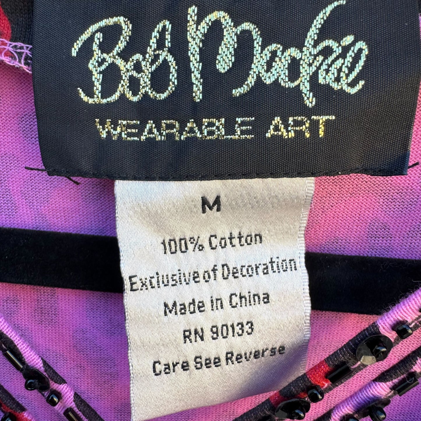 Bob Mackie Wearable Art Vintage Womens Pink Black Leopard Print Tunic Dress New