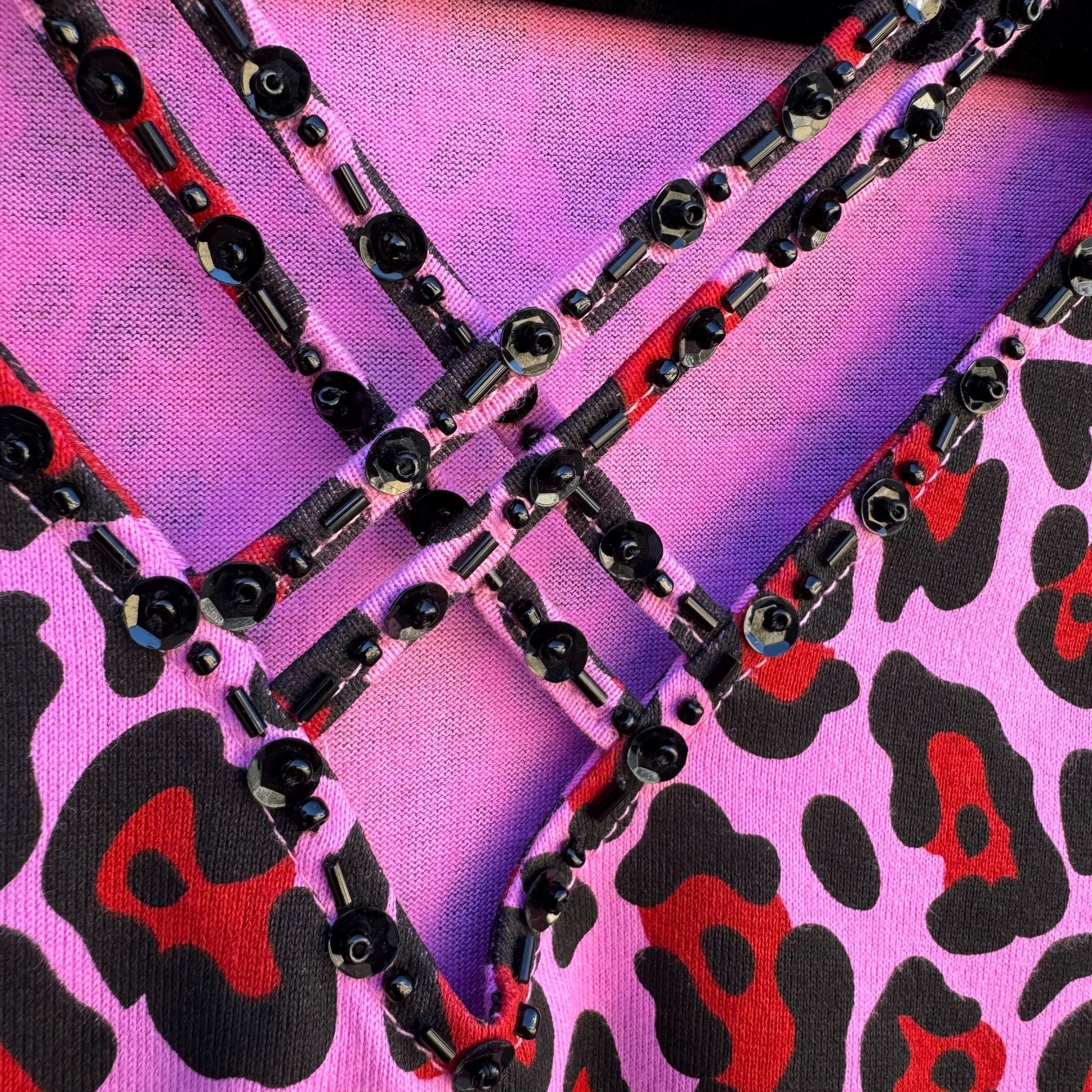 Bob Mackie Wearable Art Vintage Womens Pink Black Leopard Print Tunic Dress New