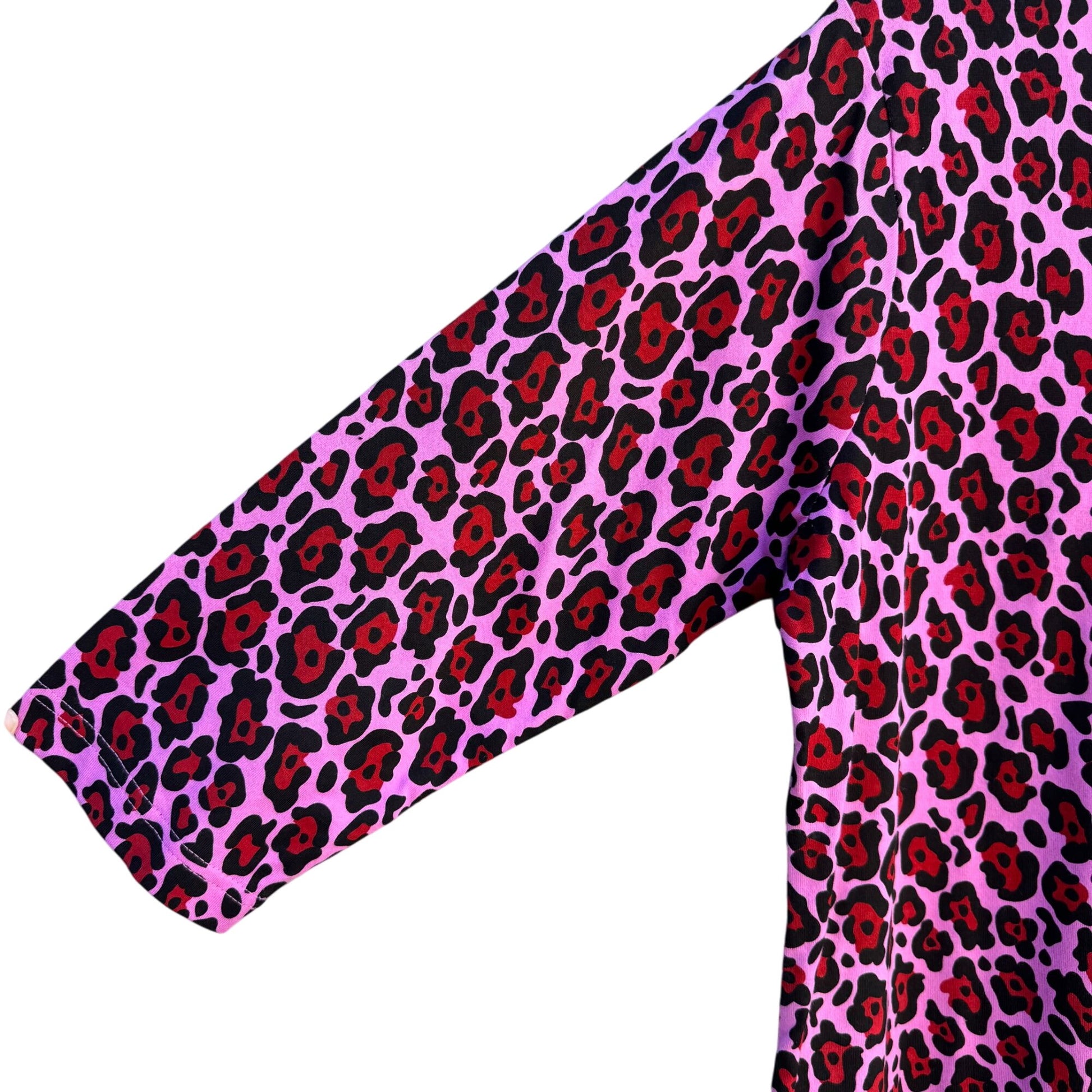 Bob Mackie Wearable Art Vintage Womens Pink Black Leopard Print Tunic Dress New