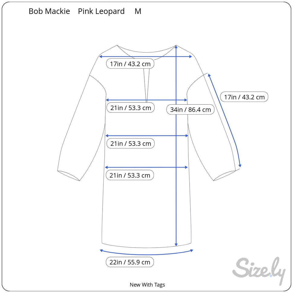 Bob Mackie Wearable Art Vintage Womens Pink Black Leopard Print Tunic Dress New