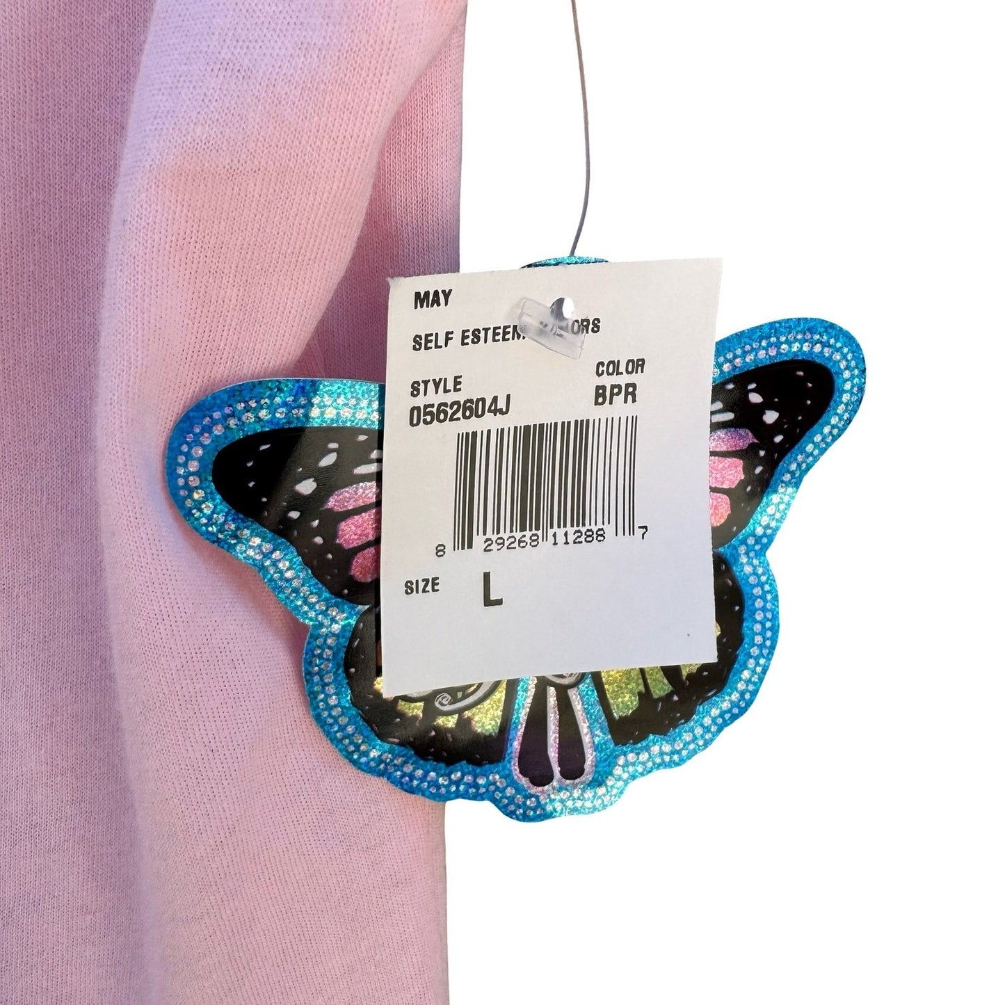 Self Esteem Y2K Coquette Pastel Pink Balletcore Fairy Bow Shirt Womens L NWT