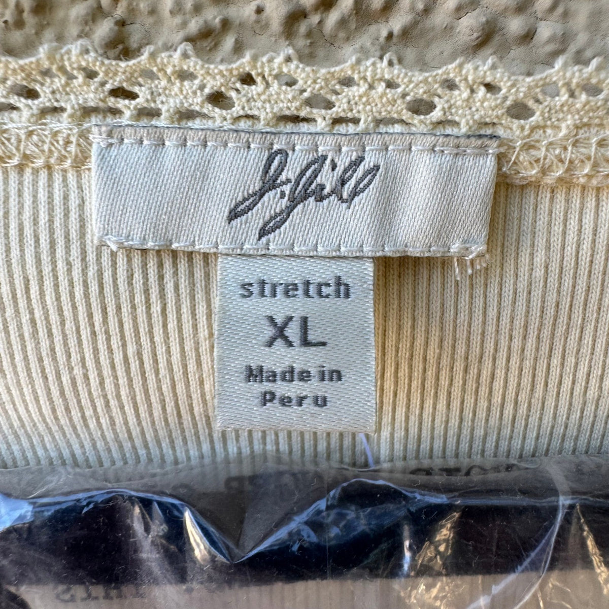 J Jill Coquette Cottagecore Lace Trim Ribbed Tank Top Butter Yellow XL NWT