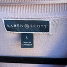 Switch Karen Scott Grandmacore Librarian Preppy Pastel Lavender Polo Collar Cardigan L 2 image