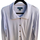 Switch Karen Scott Grandmacore Librarian Preppy Pastel Lavender Polo Collar Cardigan L 3 image