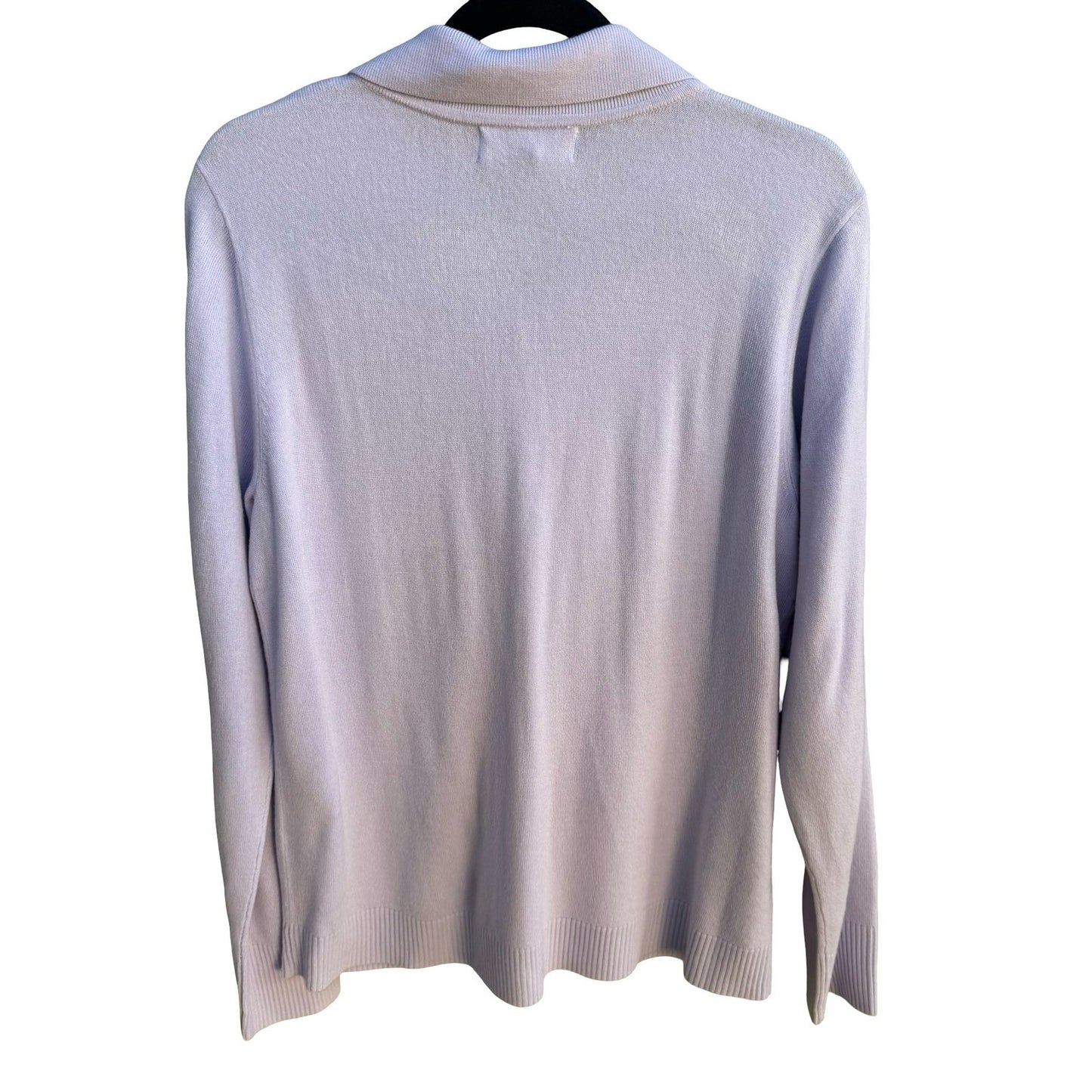 Karen Scott Grandmacore Librarian Preppy Pastel Lavender Polo Collar Cardigan L