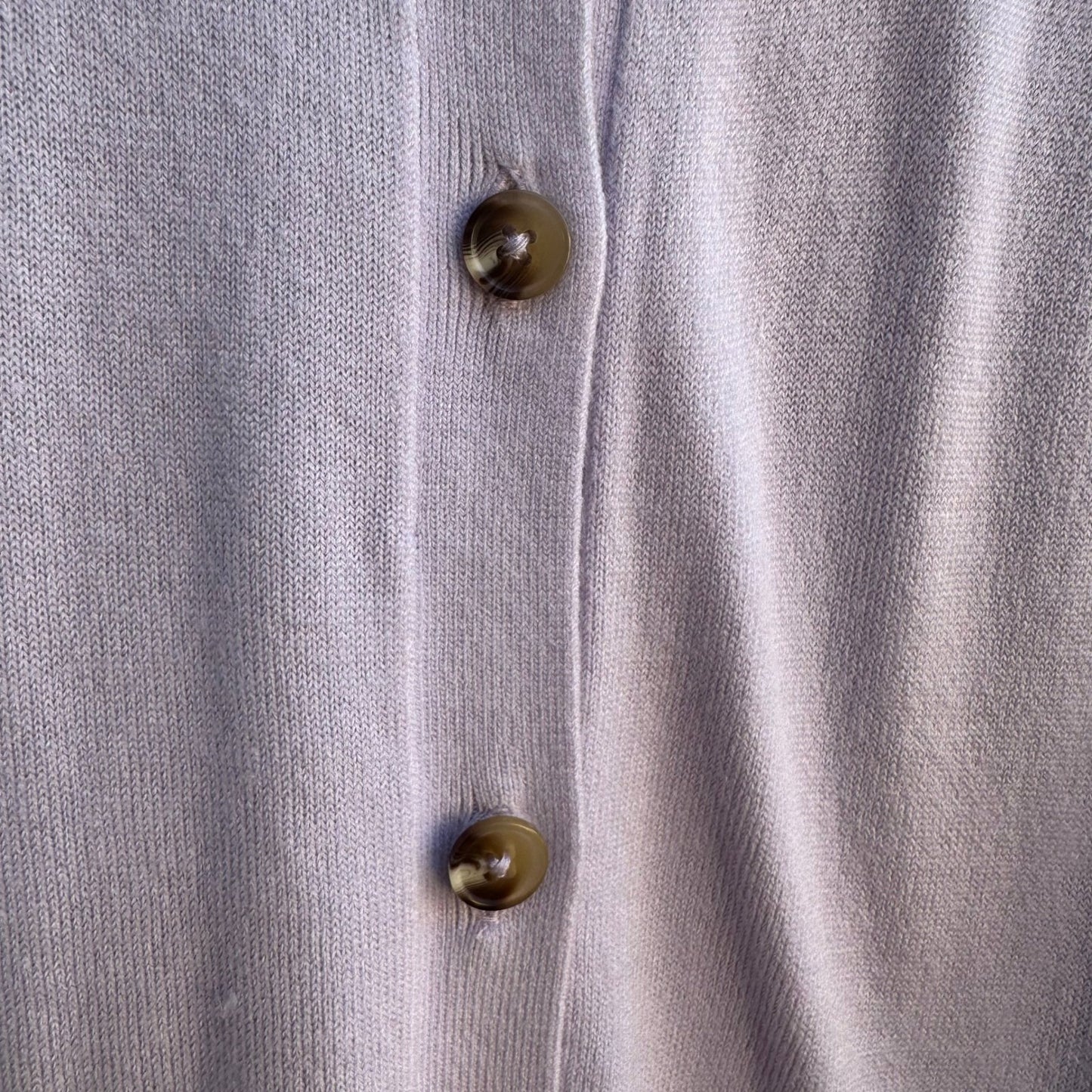 Karen Scott Grandmacore Librarian Preppy Pastel Lavender Polo Collar Cardigan L
