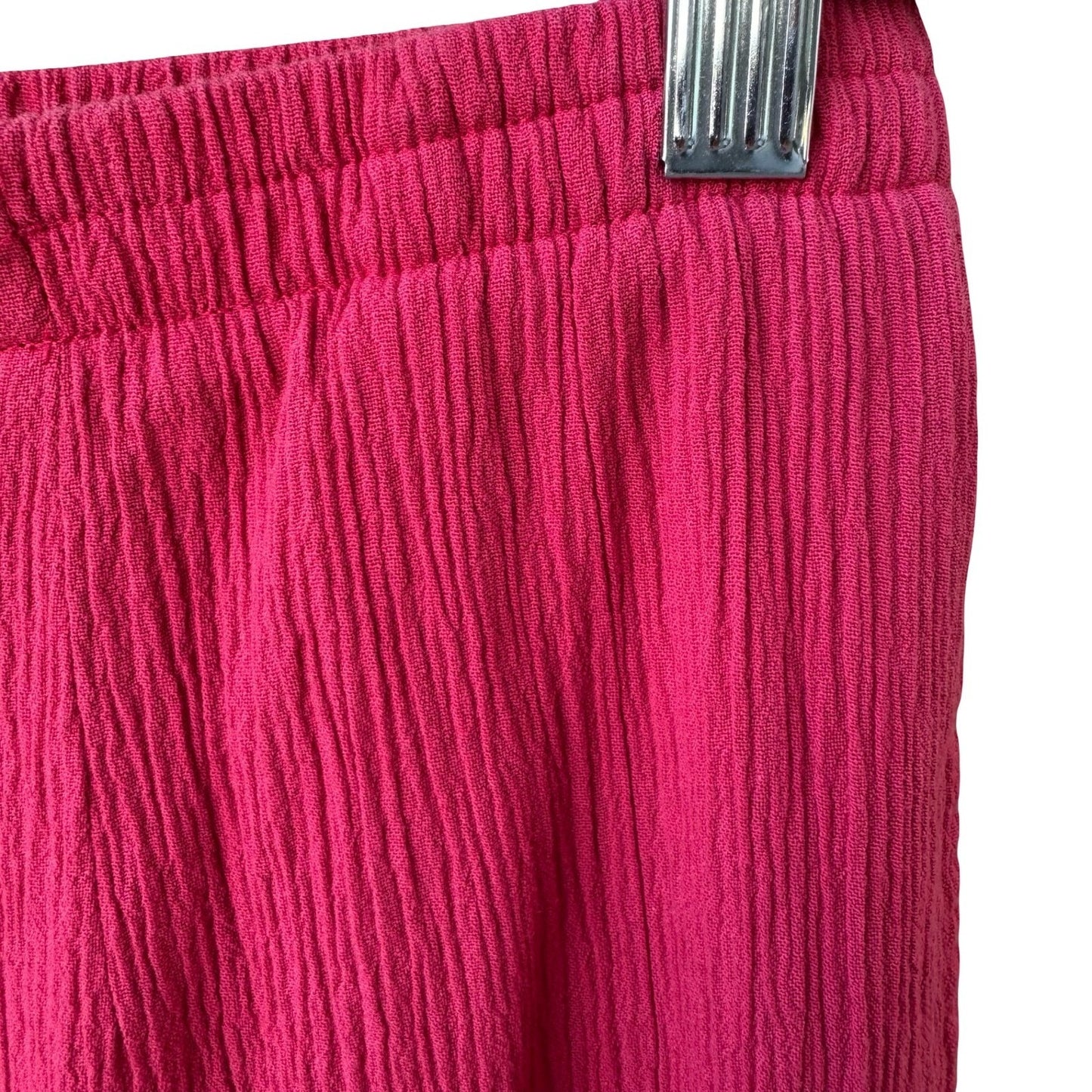 Drapers & Damons Womens M Pink Crinkle 2 Piece Set Studded V-Neck Top & Pants