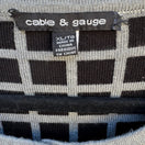 Switch Cable &amp; Gauge Grey Black Grid Button Front Preppy Cardigan Sweater XL Windowpane 2 image