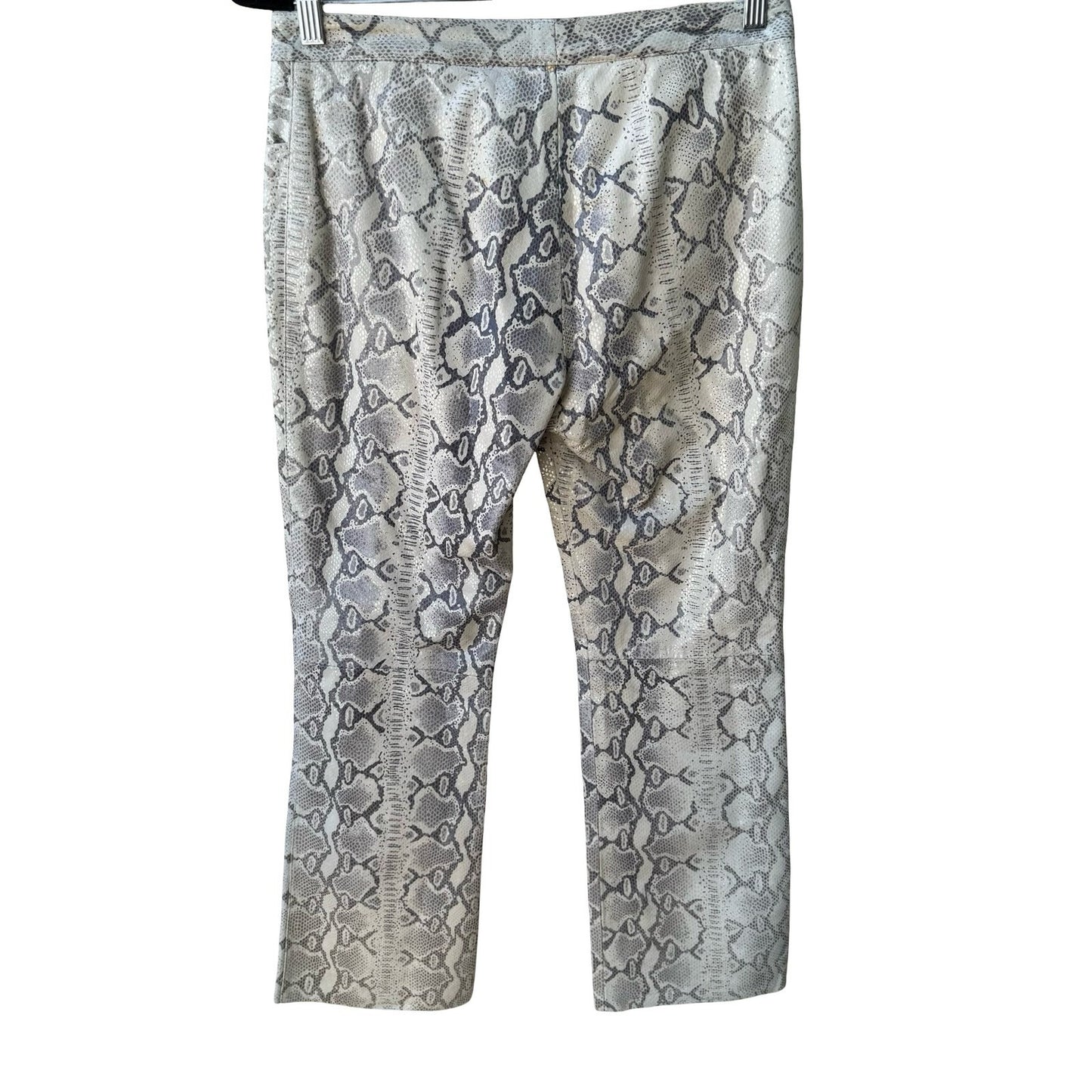 Lily Cheung Vintage Y2K Edgy Indie Grunge Biker Leather Snakeskin Print Pants 8