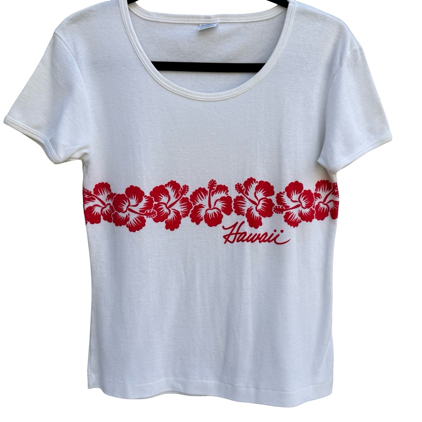 Crazy Shirts Vintage 70s Hawaii Hibiscus Floral Shirt White 70s XL Single Stitch