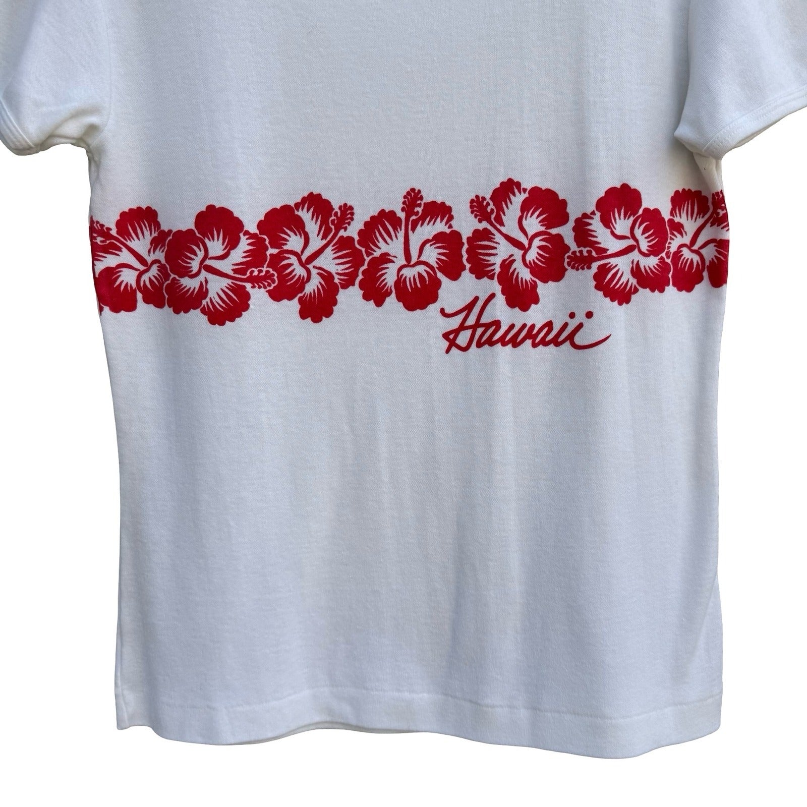 Crazy Shirts Vintage 70s Hawaii Hibiscus Floral Shirt White 70s XL Single Stitch