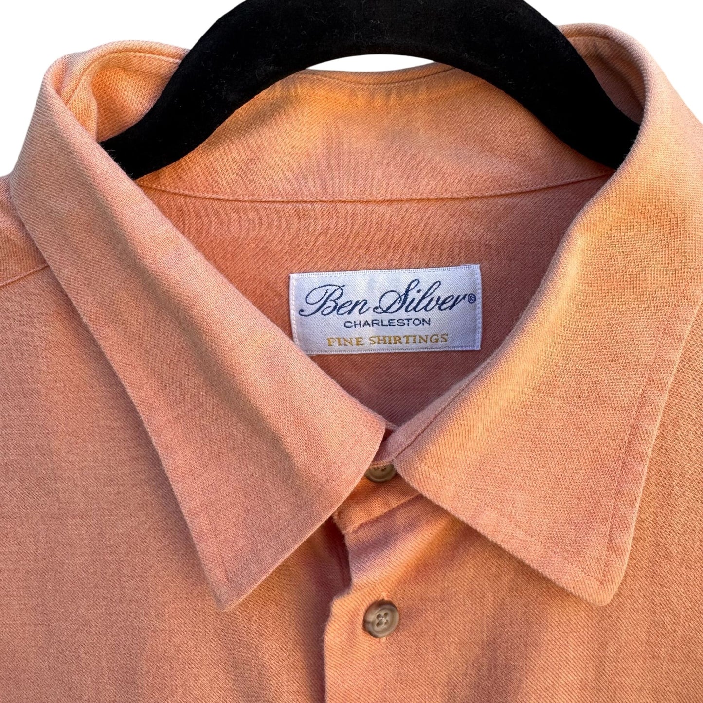 Ben Silver Charleston Mens Shirtings Mens Long Sleeve Button-Up Cotton Shirt XL