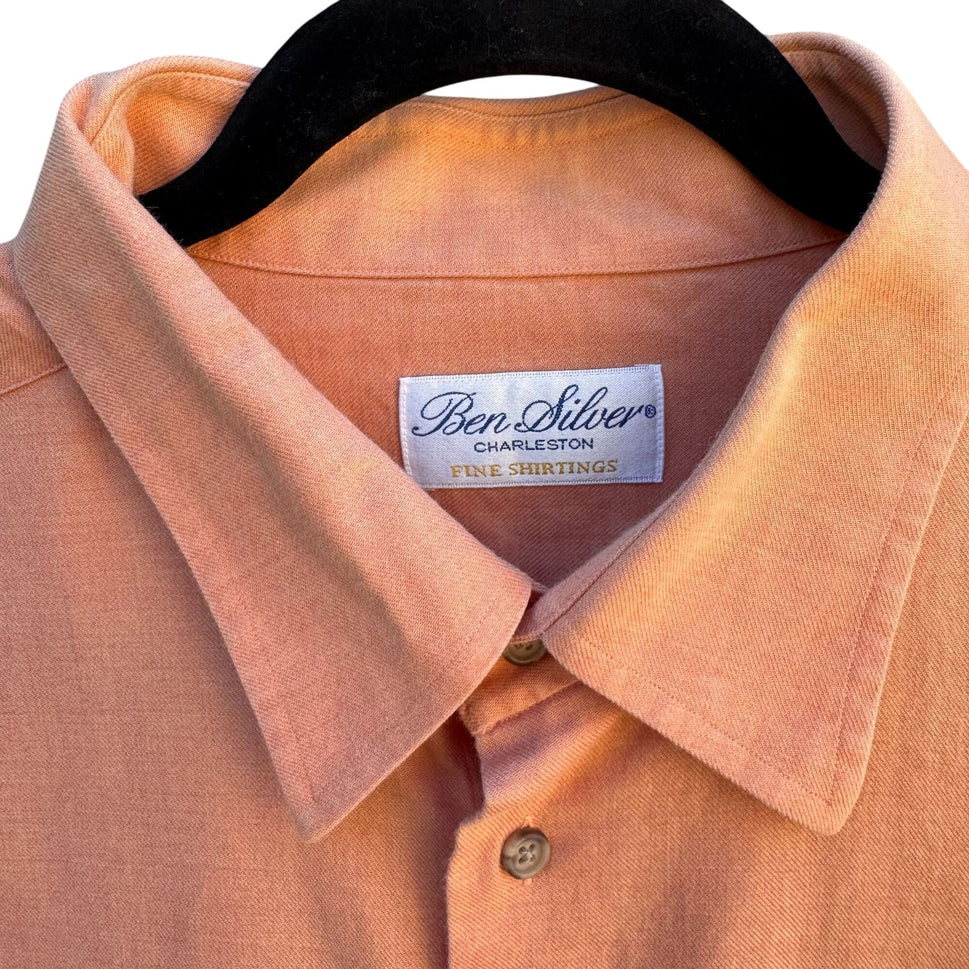 Ben Silver Charleston Mens Shirtings Mens Long Sleeve Button-Up Cotton Shirt XL