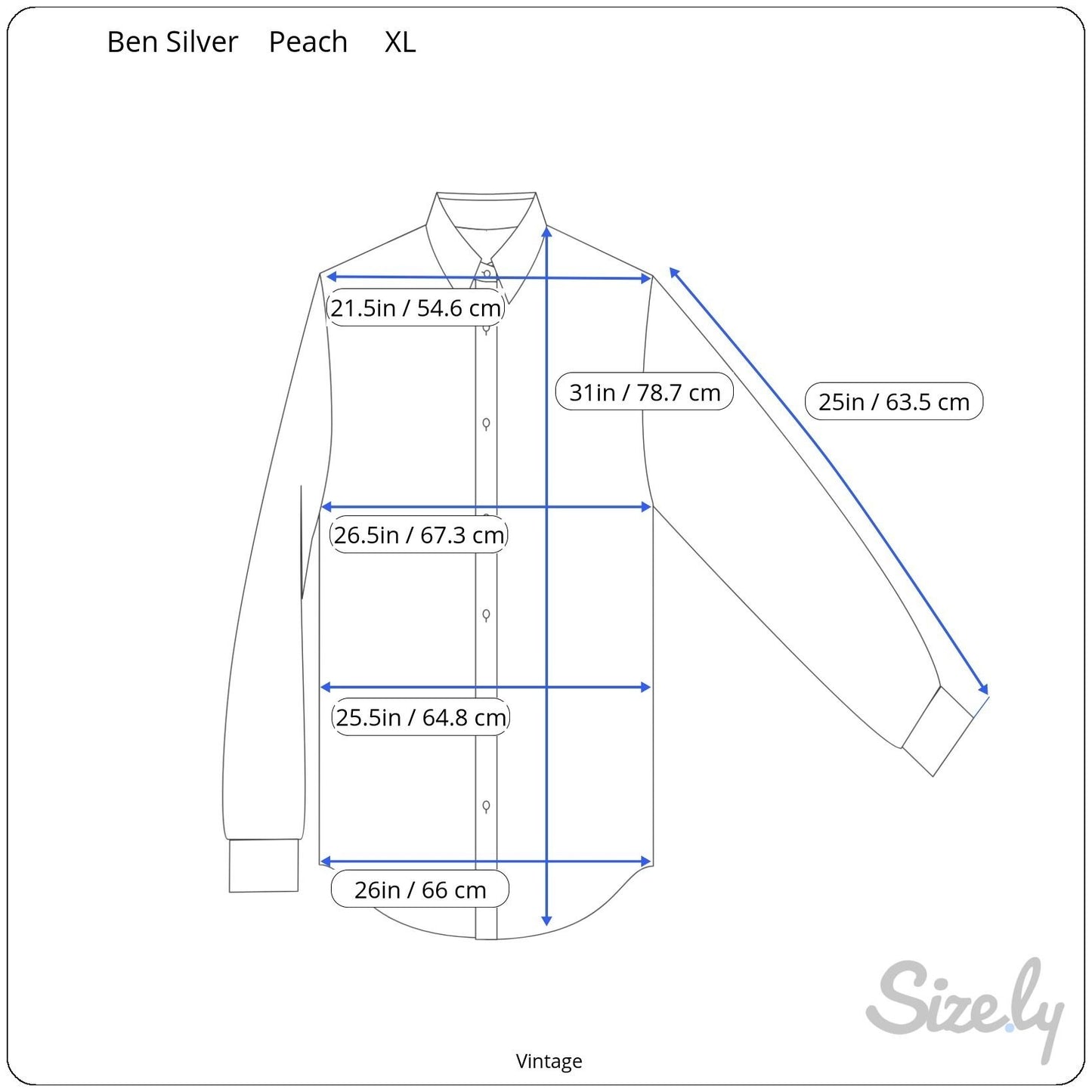 Ben Silver Charleston Mens Shirtings Mens Long Sleeve Button-Up Cotton Shirt XL