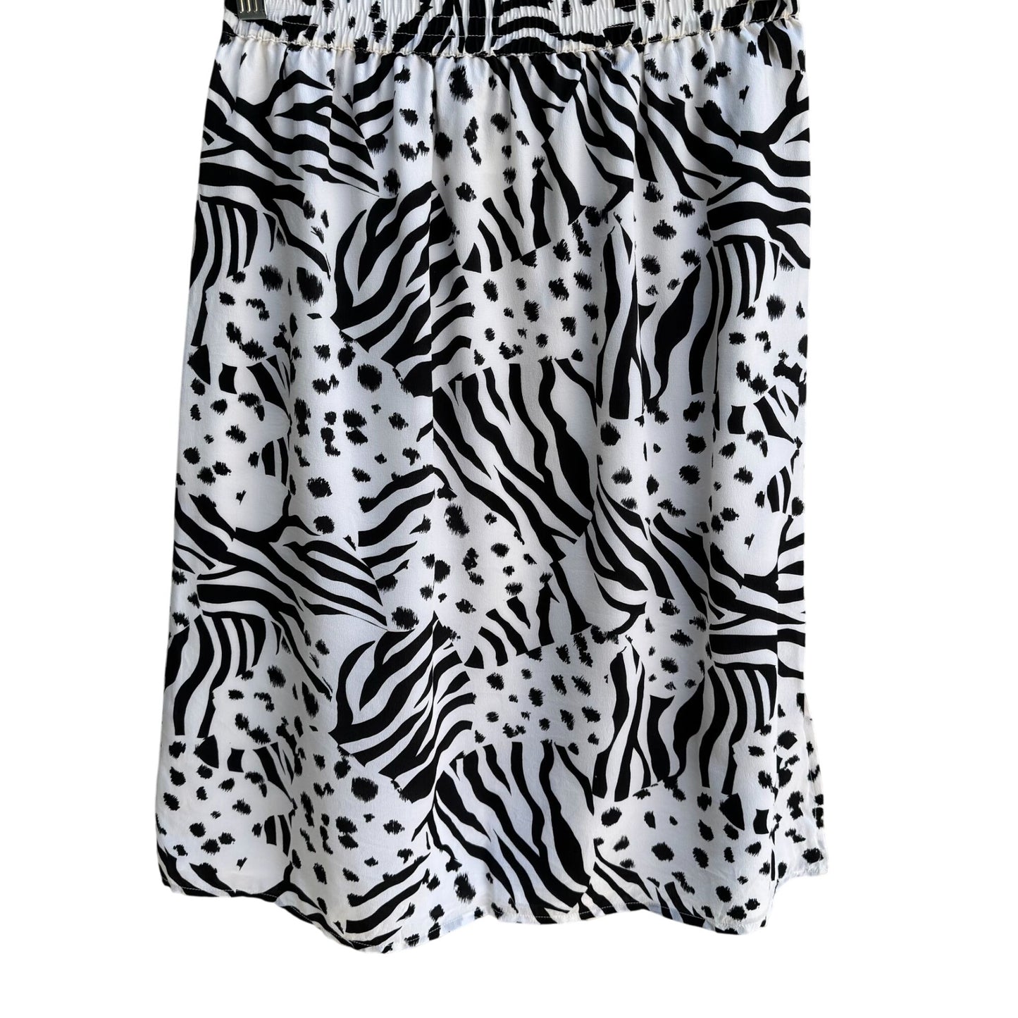 Diane Gilman Vintage Womens Silk Lined Zebra Animal Print Elastic Waist Skirt S