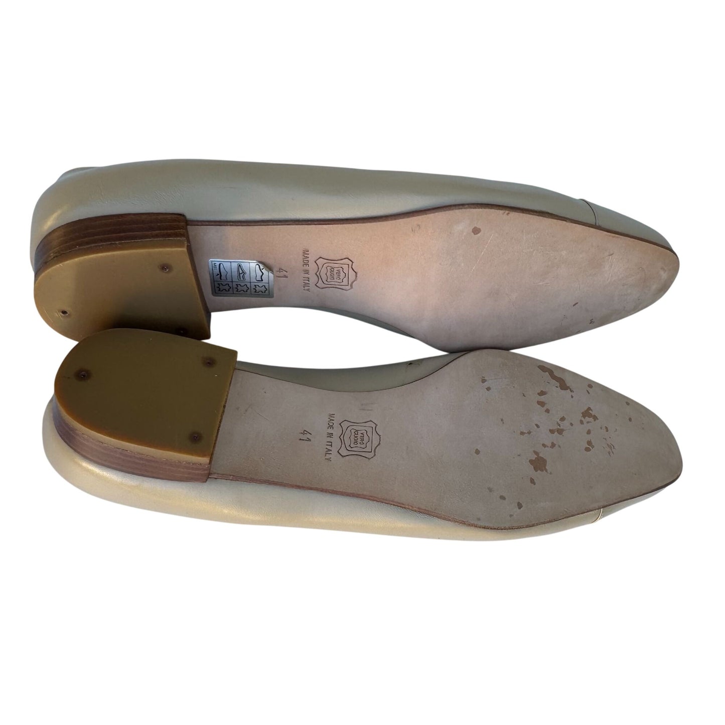 L'Arcad Classique Shoe Beige Leather Low Heel Flats 41 Made In Italy Minimalist