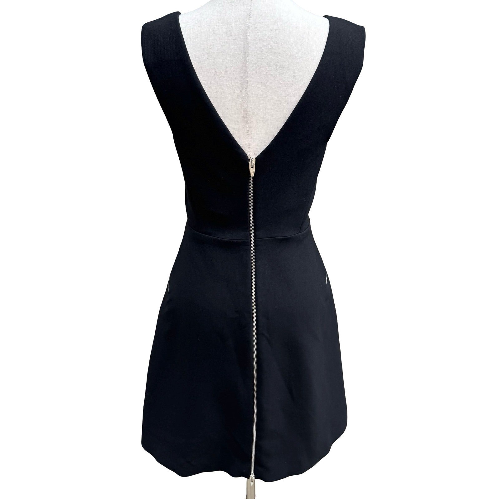 Zara Woman Studio Edgy Cocktail Party Black Cutout Mini Dress Exposed Zipper S