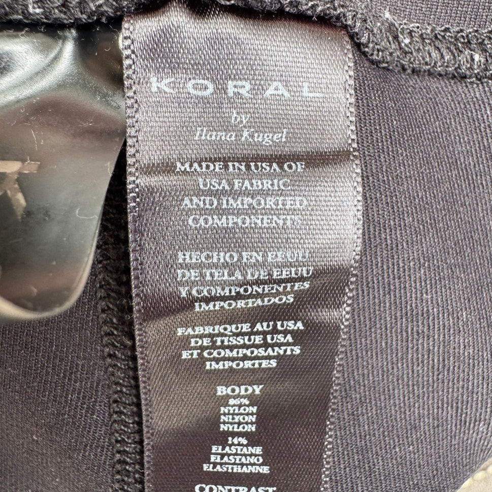 Koral Ilana Kugel Black Mesh Panel High Rise Activewear Gym Leggings Womens XS