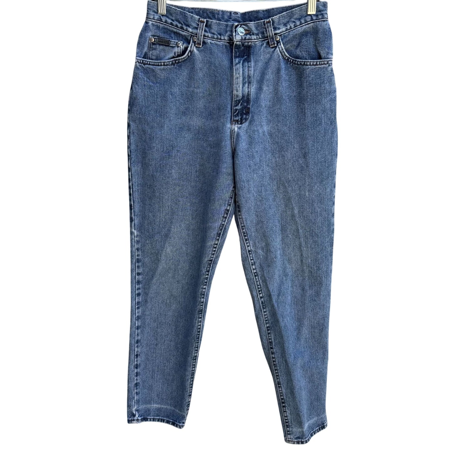 Lee Riveted Vintage Womens High-Waisted Blue Denim Relaxed Fit Tapered Leg Jeans