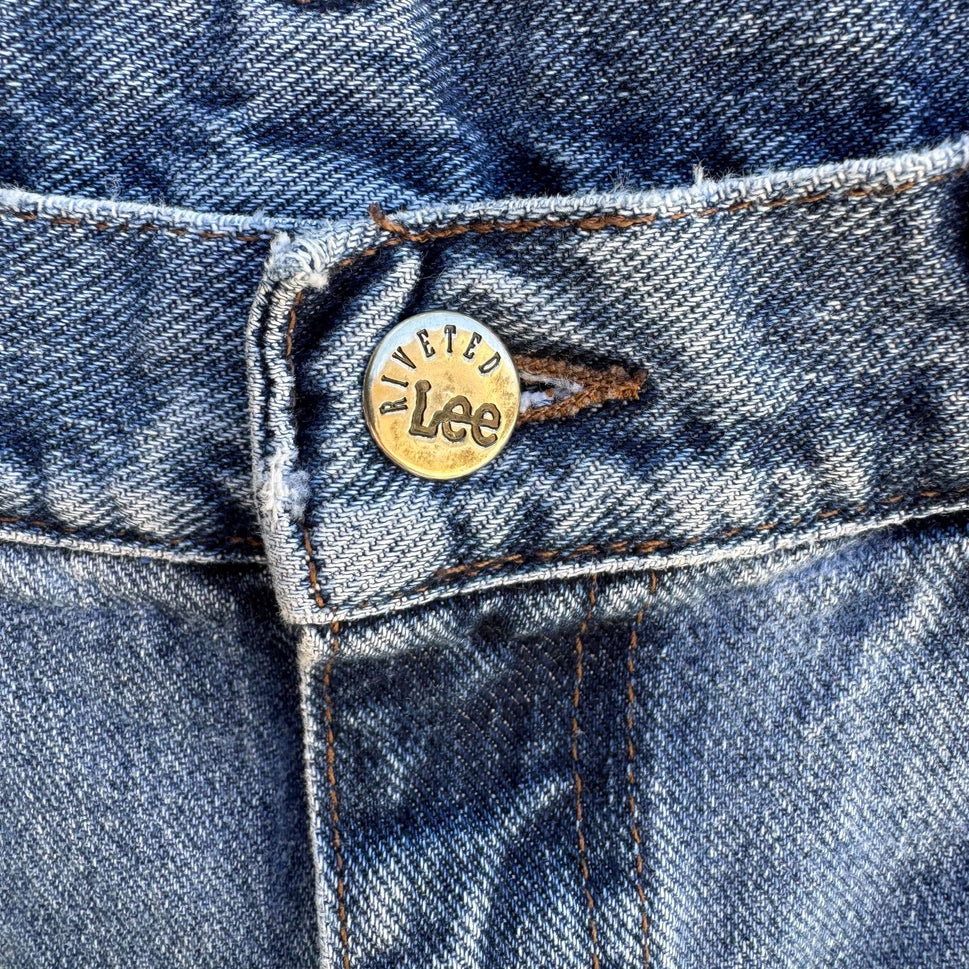 Lee Riveted Vintage Womens High-Waisted Blue Denim Relaxed Fit Tapered Leg Jeans