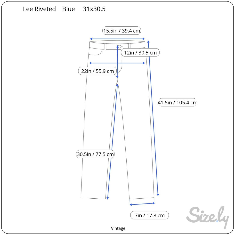 Lee Riveted Vintage Womens High-Waisted Blue Denim Relaxed Fit Tapered Leg Jeans