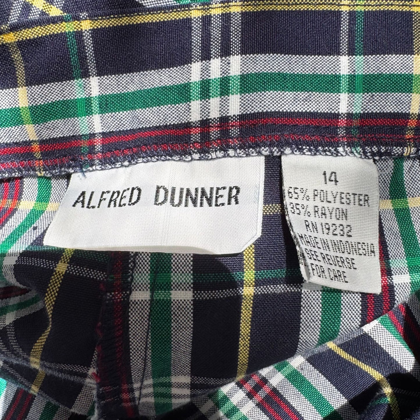 Alfred Dunner Vintage Womens Preppy Plaid Golf Side Elastic Bermuda Shorts 14