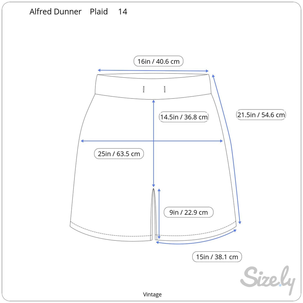 Alfred Dunner Vintage Womens Preppy Plaid Golf Side Elastic Bermuda Shorts 14
