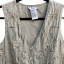 Switch Victoria Jones Cottagecore Boho Shabby Chic Embroidered Floral Script Vest Tan M 3 image
