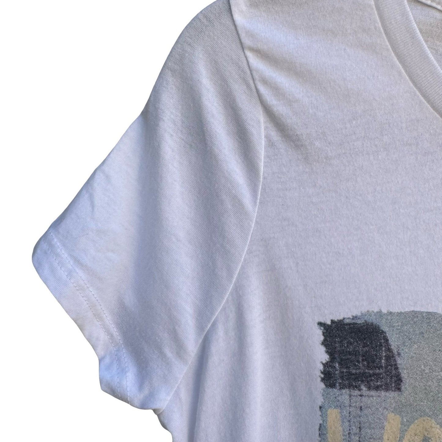 Lyric Culture Woodstock 1969 White Graphic T-Shirt XS Music Festival USA Made