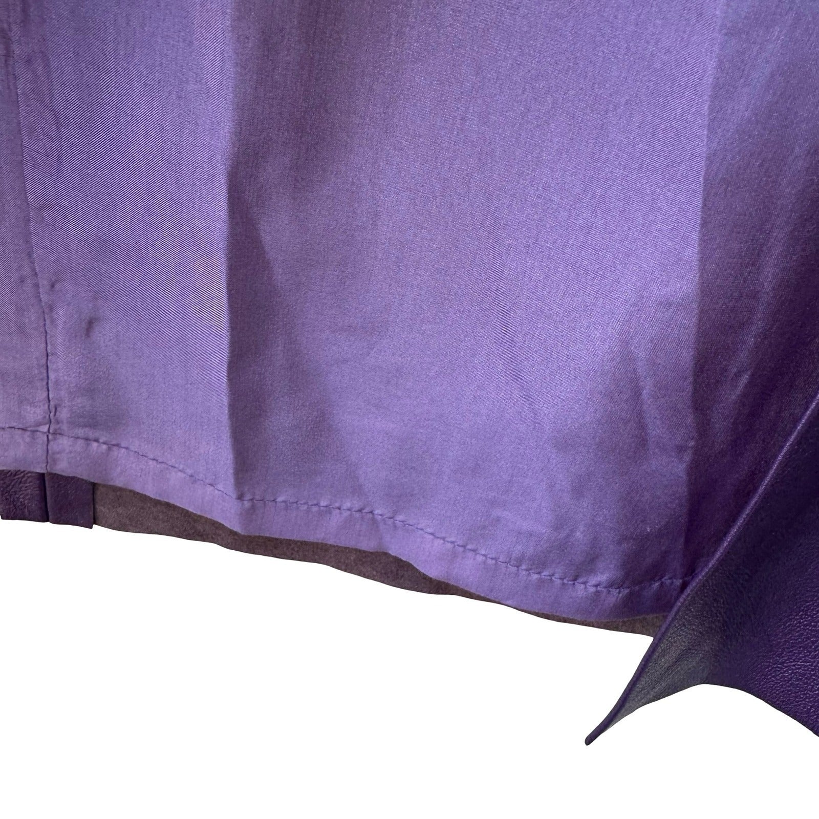 Poleci Y2K Edgy Metallic Purple Leather Pencil Skirt Iridescent Glam Mermaidcore