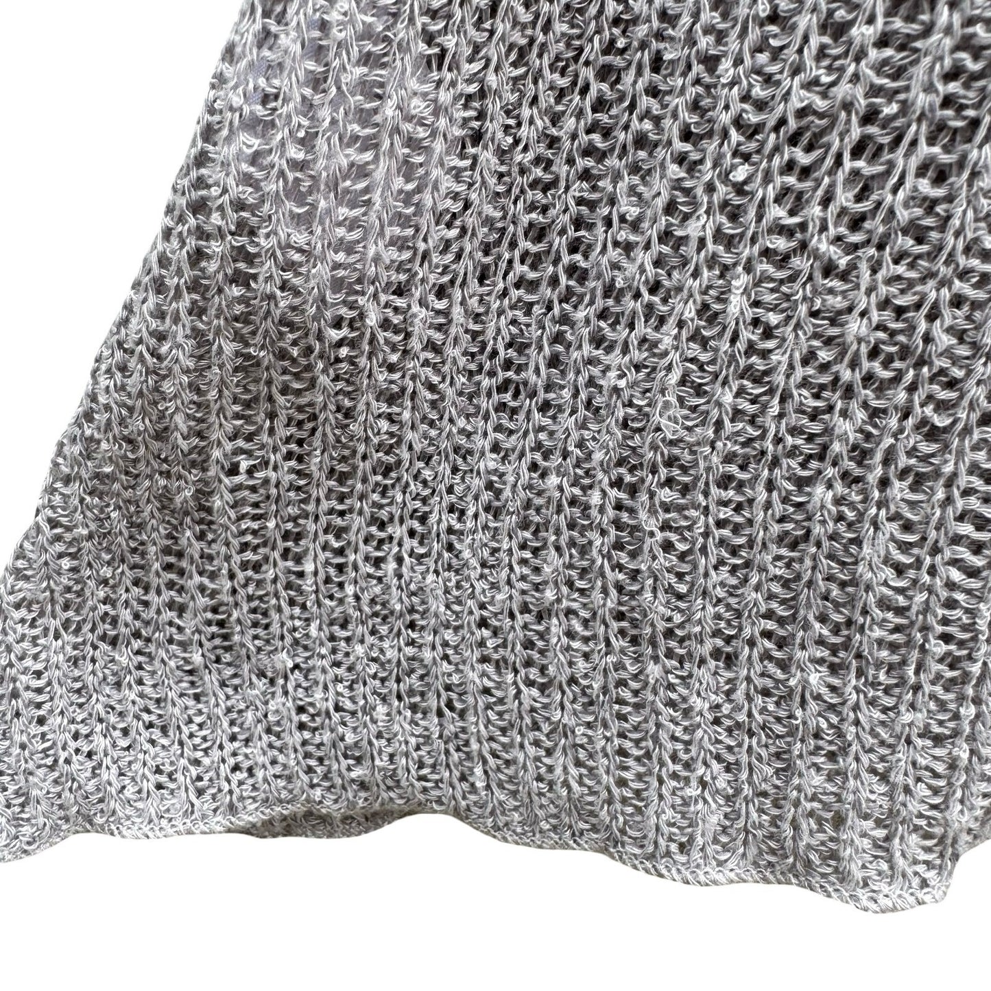Minimalist Coastal Boho Knit Tank Top Relaxed A-Line Sleeveless Grey Womens S