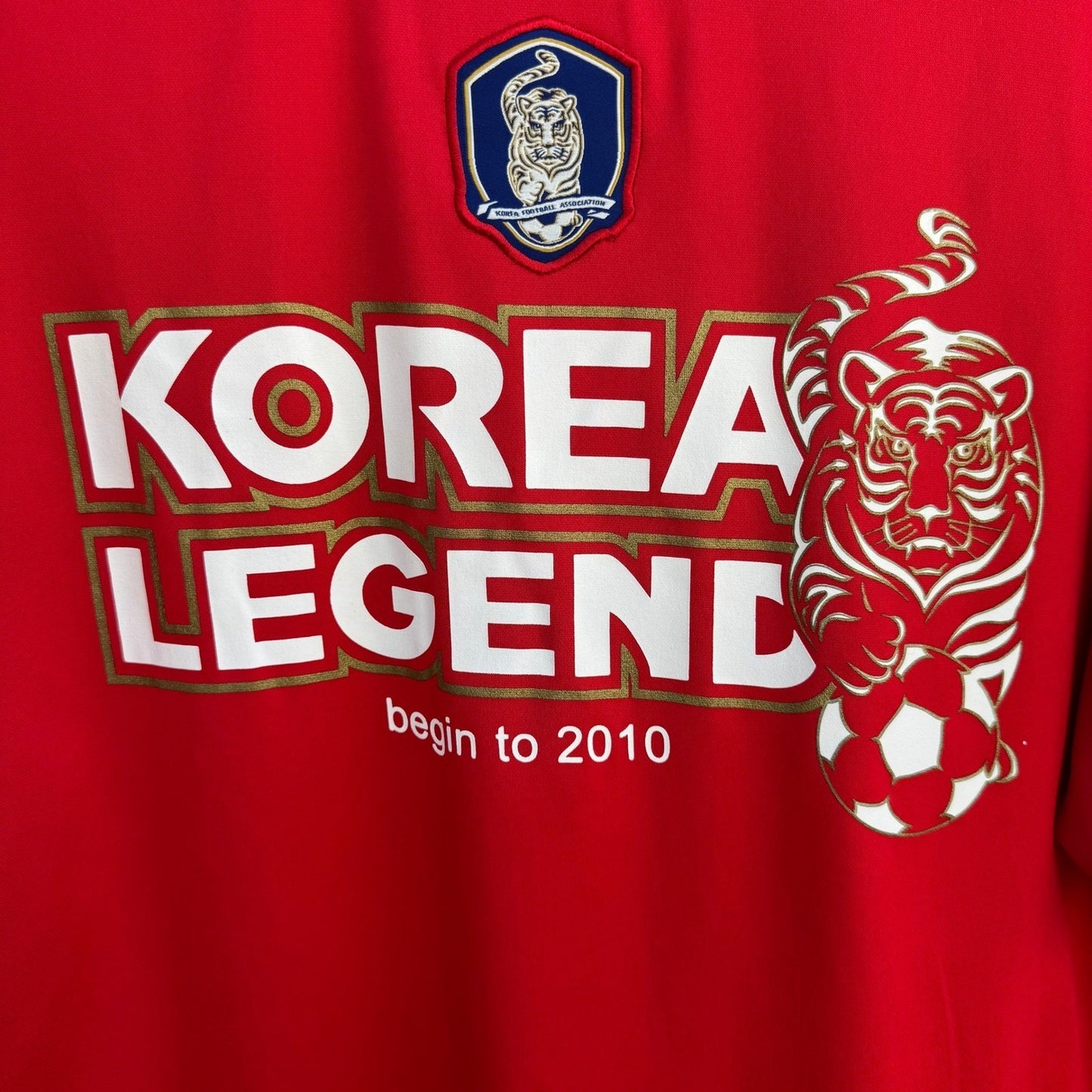 KFA South Korea Legend Soccer Jersey Red Tiger Graphic Mens L World Cup Football