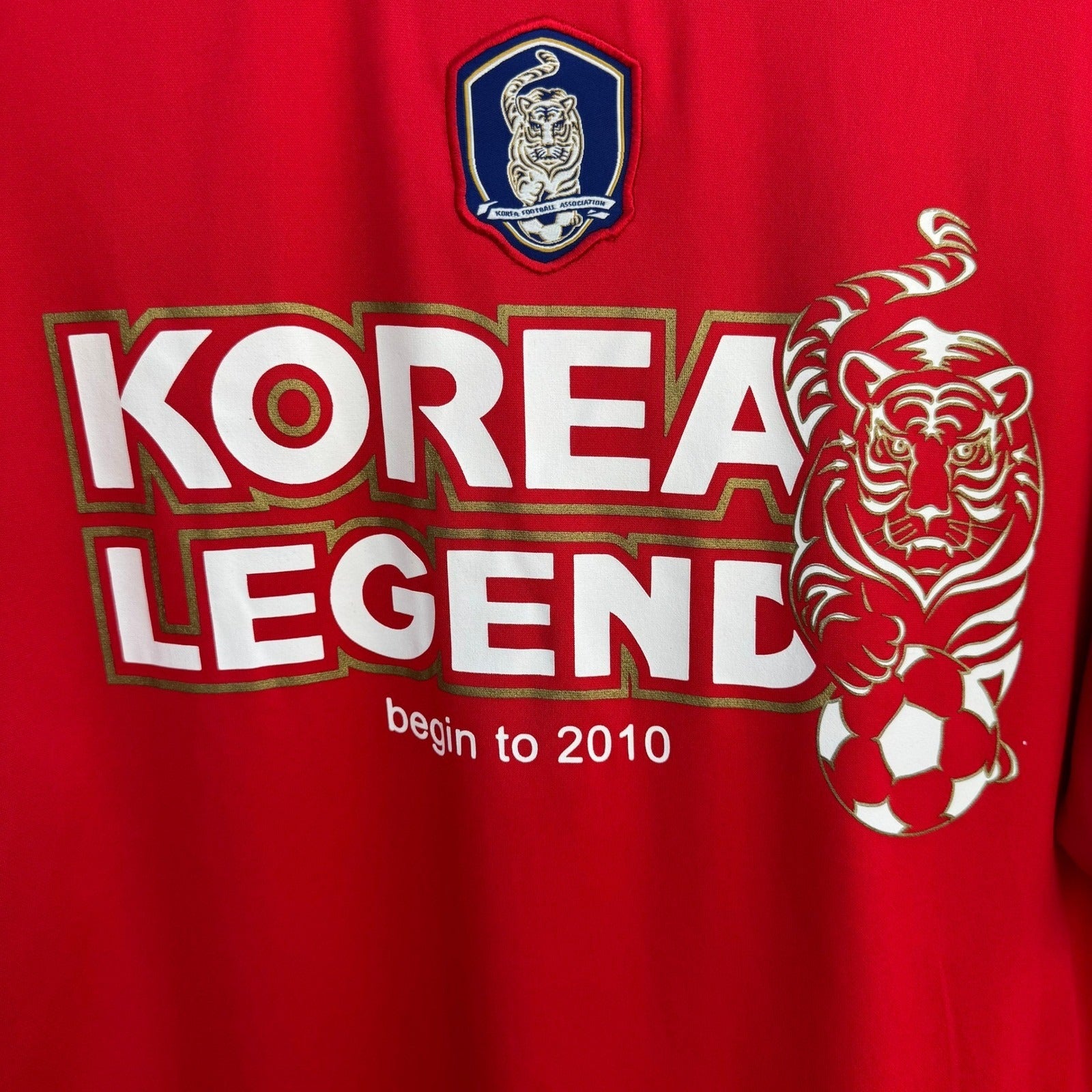 KFA South Korea Legend Soccer Jersey Red Tiger Graphic Mens L World Cup Football