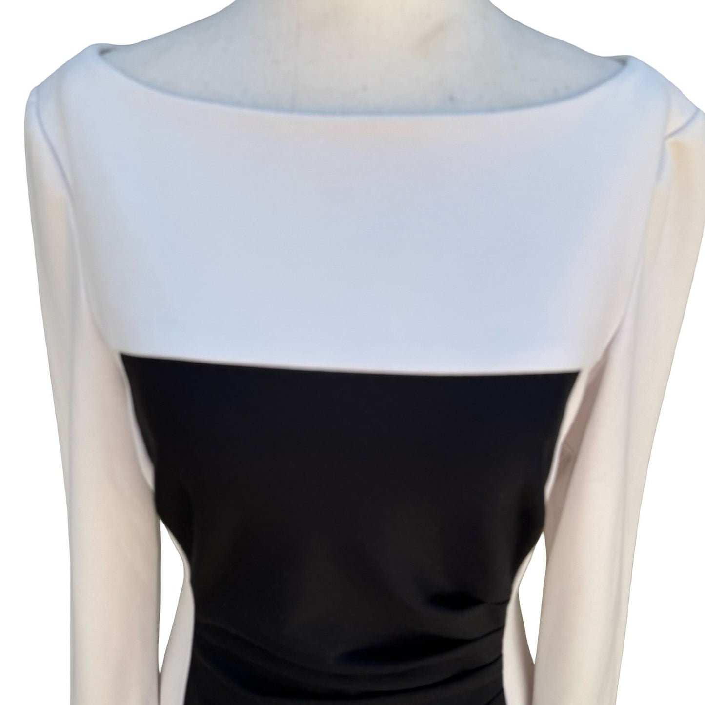Lauren Ralph Lauren Black White Colorblock Sheath Dress Womens 6 Party Cocktail