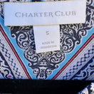 Switch Charter Club Womens S Boat Neck Blue Geometric Diamond Bell Sleeve Blouse Top 2 image