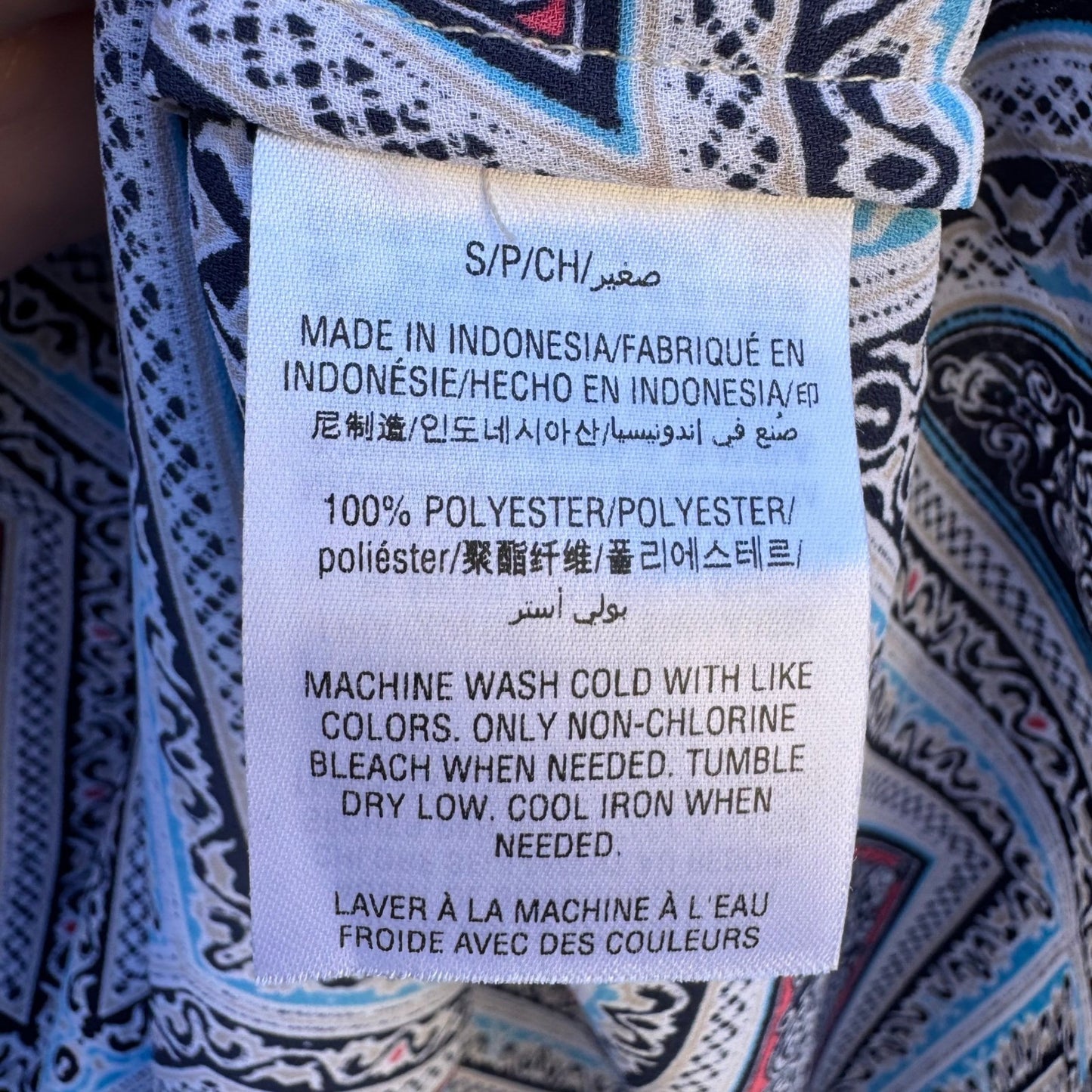 Charter Club Womens S Boat Neck Blue Geometric Diamond Bell Sleeve Blouse Top