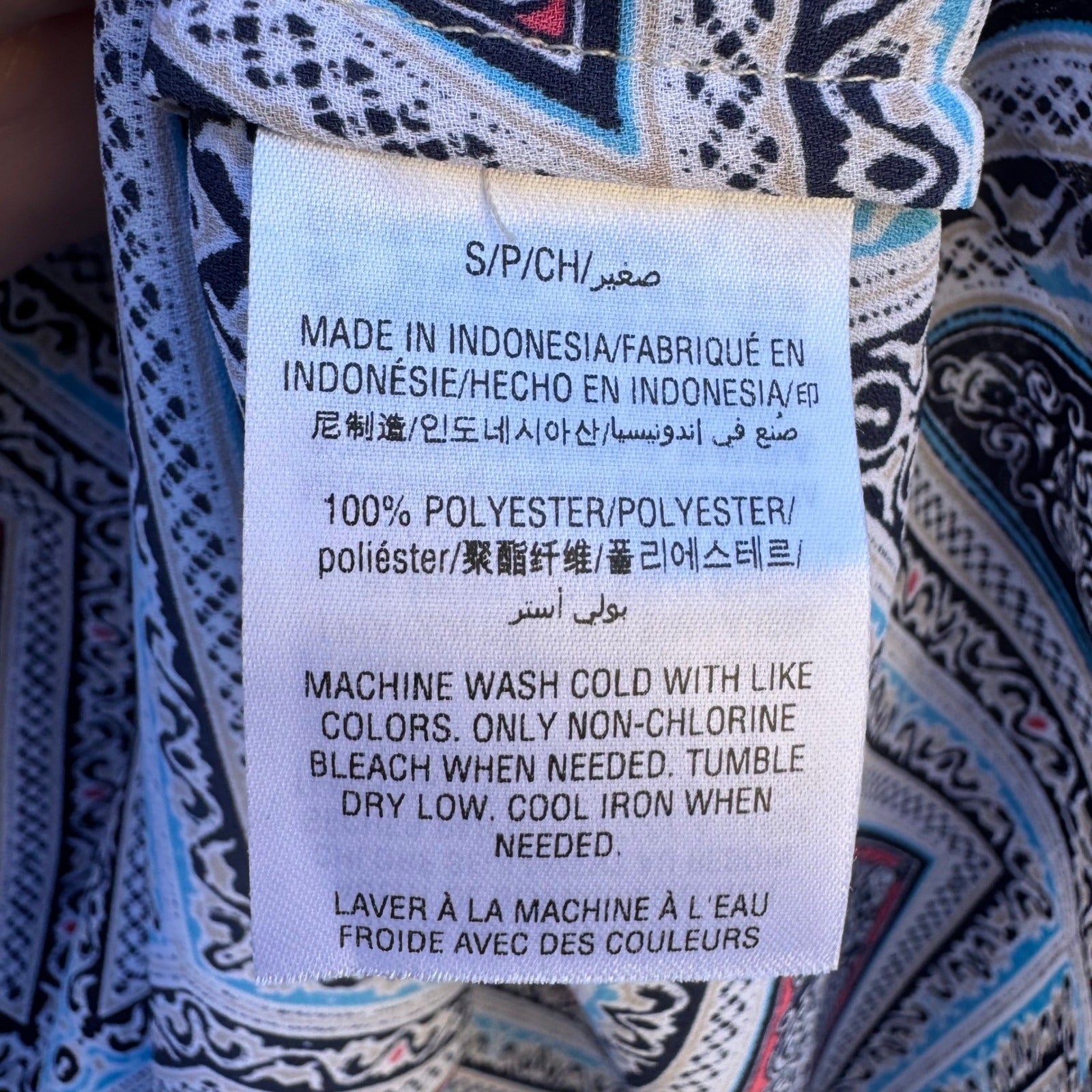 Charter Club Womens S Boat Neck Blue Geometric Diamond Bell Sleeve Blouse Top