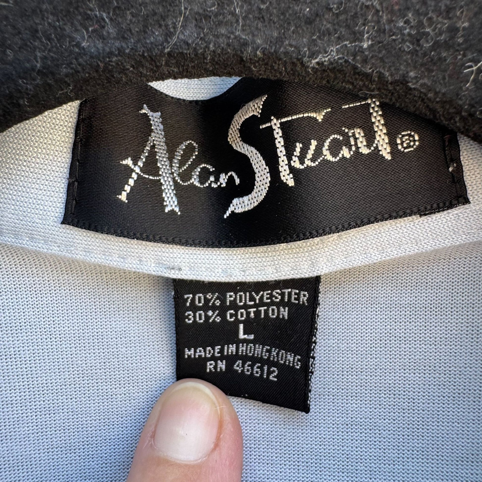 Alan Stuart Vintage 70s Mens Blue Guayabera Woven Panels Short Sleeve Shirt L