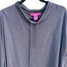 Switch Catherine Malandrino Womens Gray Minimalist Lagenlook Knit Drawstring Collar Top 3 image