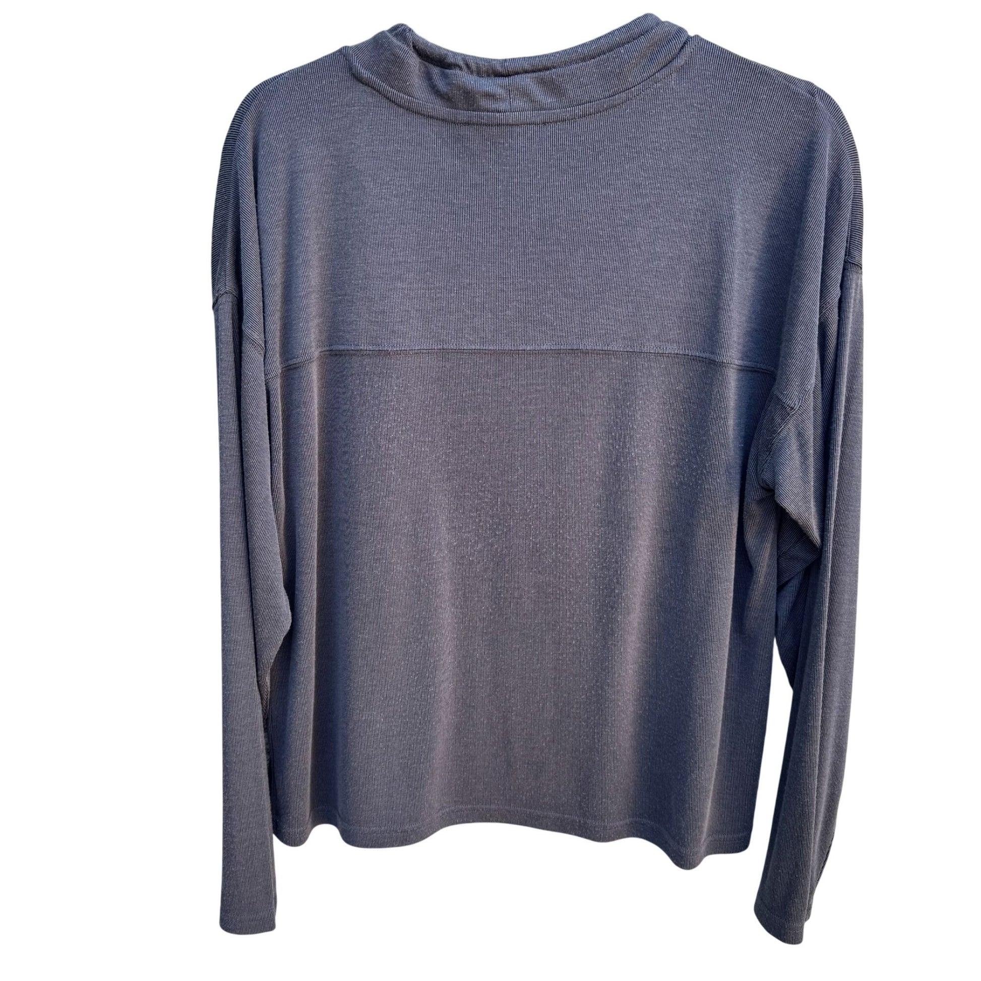 Catherine Malandrino Womens Gray Minimalist Lagenlook Knit Drawstring Collar Top