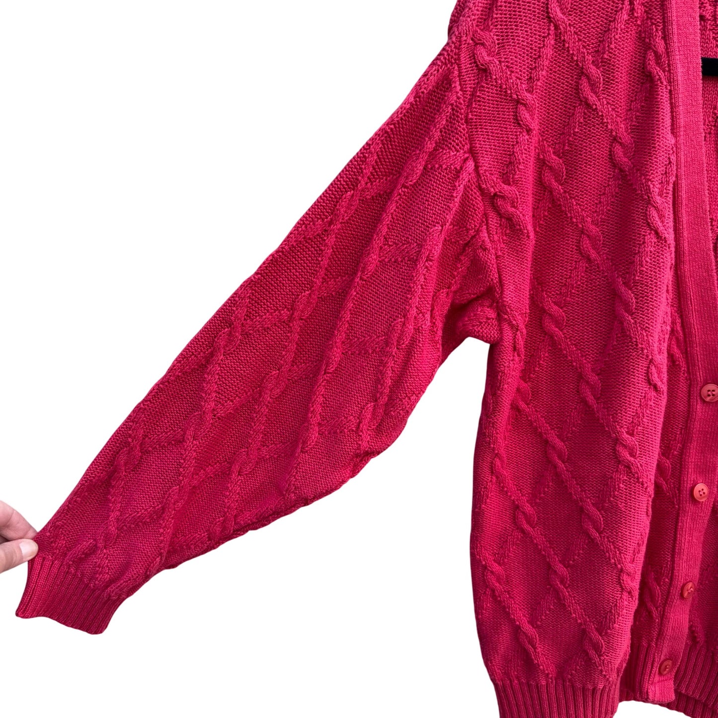 Pendleton Country Sophisticates Vintage Cable Knit Cardigan Sweater Oversized M