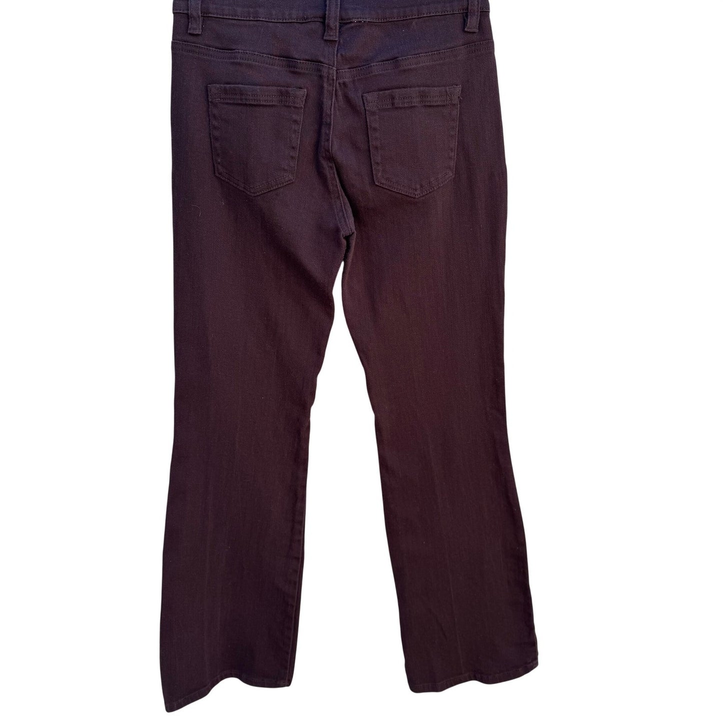 DG2 Diane Gilman Womens 2P Espresso Brown Stretch Bootcut Twill Pants Petite