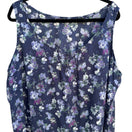 Switch Eddie Bauer Navy Floral Cotton Sleeveless Top Pleated Boho Cottage Womens XXL 3 image