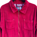 Switch Denim &amp; Co. Vintage Womens Red Zip Plaid Lining Corduroy Barn Chore Jacket Small 2 image